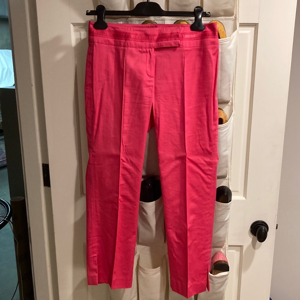 Willi Smith Hot Pink Dress Pant w Grosgrain Ribbon Detail. Size 4.